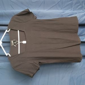 Black square neck blouse